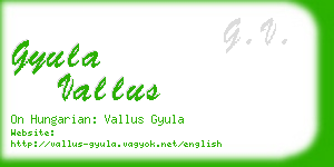 gyula vallus business card